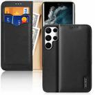 For Samsung Galaxy S22 Ultra 5G DUX DUCIS Hivo Series Cowhide Texture Leather Phone Case(Black) - 1