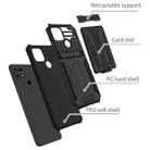 For OPPO A15 Kickstand Armor Card Wallet Phone Case(Black) - 3