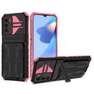 For OPPO A16 Kickstand Armor Card Wallet Phone Case(Pink) - 1