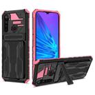 For OPPO Realme 5 / 5i / C3 Kickstand Armor Card Wallet Phone Case(Pink) - 1