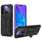 For OPPO Realme 5 / 5i / C3 Kickstand Armor Card Wallet Phone Case(Purple) - 1