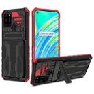 For OPPO Realme C17 Kickstand Armor Card Wallet Phone Case(Red) - 1