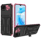 For OPPO Realme C20 Kickstand Armor Card Wallet Phone Case(Pink) - 1