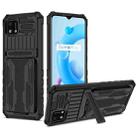 For OPPO Realme C20 Kickstand Armor Card Wallet Phone Case(Black) - 1