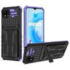 For OPPO Realme C20 Kickstand Armor Card Wallet Phone Case(Purple) - 1