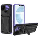 For OPPO Realme C21 Kickstand Armor Card Wallet Phone Case(Purple) - 1