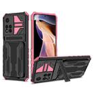 For Xiaomi Redmi Note 11 Pro Kickstand Armor Card Wallet Phone Case(Pink) - 1