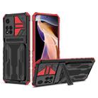 For Xiaomi Redmi Note 11 Pro Kickstand Armor Card Wallet Phone Case(Red) - 1