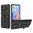 For Xiaomi Redmi Note 11 5G/Poco M4 Pro 5G Kickstand Armor Card Wallet Phone Case(Black) - 1