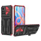 For Xiaomi Redmi Note 11 5G/Poco M4 Pro 5G Kickstand Armor Card Wallet Phone Case(Red) - 1