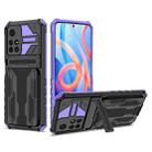For Xiaomi Redmi Note 11 5G/Poco M4 Pro 5G Kickstand Armor Card Wallet Phone Case(Purple) - 1