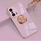 For Xiaomi Mi 11T / Mi 11T Pro 6D Electroplating Full Coverage Silicone Protective Case with Magnetic Ring Holder(Light Purple) - 1