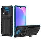 For vivo Y17 Armor Card PC + TPU Shockproof Phone Case with Card Slot & Invisible Holder(Blue) - 1