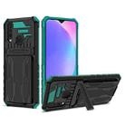 For vivo Y17 Armor Card PC + TPU Shockproof Phone Case with Card Slot & Invisible Holder(Dark Green) - 1