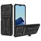 For vivo Y20 Armor Card PC + TPU Shockproof Phone Case with Card Slot & Invisible Holder(Black) - 1