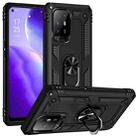 For OPPO Reno5 Z Shockproof TPU + PC Phone Protective Case with 360 Degree Rotating Holder(Black) - 1