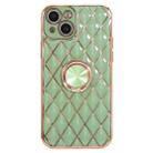 Electroplating Lambskin Ring Holder Phone Case For iPhone 13 mini(Green) - 1
