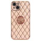 Electroplating Lambskin Ring Holder Phone Case For iPhone 13 mini(Pink) - 1