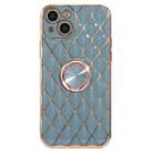 Electroplating Lambskin Ring Holder Phone Case For iPhone 13 Pro(Grey) - 1