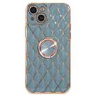 Electroplating Lambskin Ring Holder Phone Case For iPhone 13 Pro Max(Grey) - 1