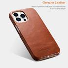 For iPhone 13 Pro ICARER First Layer Cowhide Horizontal Flip Phone Case (Black) - 7