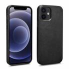 ICARER Crazy Horse Texture MagSafe Magnetic Four-coverage Cowhide Phone Case For iPhone 12 mini(Black) - 1