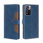 For Xiaomi Redmi Note 11 Pro Skin Feel Straw Hat Magnetic Buckle Horizontal Flip Leather Phone Case with Holder & Card Slots & Wallet(Blue) - 1