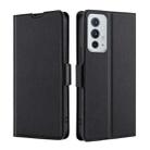 For OnePlus 9RT 5G Ultra-thin Voltage Side Buckle Horizontal Flip Leather Phone Case with Holder & Card Slot(Black) - 1