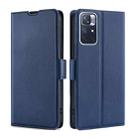 For Xiaomi Redmi Note 11 Ultra-thin Voltage Side Buckle Horizontal Flip Leather Phone Case with Holder & Card Slot(Blue) - 1
