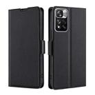 For Xiaomi Redmi Note 11 Pro China Ultra-thin Voltage Side Buckle Horizontal Flip Leather Phone Case with Holder & Card Slot(Black) - 1