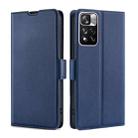 For Xiaomi Redmi Note 11 Pro China Ultra-thin Voltage Side Buckle Horizontal Flip Leather Phone Case with Holder & Card Slot(Blue) - 1