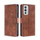 For OnePlus 9RT 5G Skin Feel Crocodile Texture Magnetic Clasp Horizontal Flip Leather Phone Case with Holder & Card Slots & Wallet(Brown) - 1