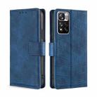 For Xiaomi Redmi Note 11 Pro Skin Feel Crocodile Texture Magnetic Clasp Horizontal Flip Leather Phone Case with Holder & Card Slots & Wallet(Blue) - 1