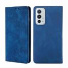 For OnePlus 9RT 5G Skin Feel Magnetic Horizontal Flip Leather Phone Case with Holder & Card Slots(Blue) - 1