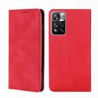 For Xiaomi Redmi Note 11 Pro Skin Feel Magnetic Horizontal Flip Leather Phone Case with Holder & Card Slots(Red) - 1