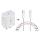 SDC-20W PD USB-C / Type-C Travel Charger + 1m 12W USB-C / Type-C to 8 Pin Data Cable Set, US Plug(White) - 1