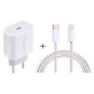 SDC-20W PD USB-C / Type-C Travel Charger + 1m 20W USB-C / Type-C to 8 Pin Data Cable Set, EU Plug(White) - 1