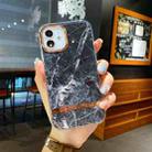Electroplated IMD TPU Phone Case For iPhone 13 mini(Black Marble) - 1