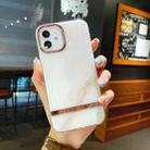 Electroplated IMD TPU Phone Case For iPhone 13(White Marble) - 1