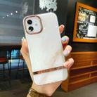 Electroplated IMD TPU Phone Case For iPhone 12 / 12 Pro(White Marble) - 1