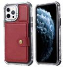 For iPhone 11 Pro Max Wallet Card Shockproof Phone Case (Red) - 1