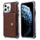 For iPhone 11 Pro Max Wallet Card Shockproof Phone Case (Brown) - 1