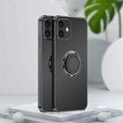 For iPhone 12 mini Electroplated Frosted TPU Ring Holder Phone Case (Black) - 1