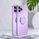 For iPhone 12 Pro Max Electroplated Frosted TPU Ring Holder Phone Case(Lavender Purple) - 1
