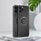 For iPhone 11 Pro Electroplated Frosted TPU Ring Holder Phone Case (Black) - 1