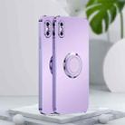 For iPhone X / XS Electroplated Frosted TPU Ring Holder Phone Case(Lavender Purple) - 1