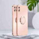 For iPhone X / XS Electroplated Frosted TPU Ring Holder Phone Case(Light Pink) - 1