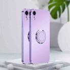 For iPhone XR Electroplated Frosted TPU Ring Holder Phone Case(Lavender Purple) - 1