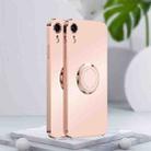 For iPhone XR Electroplated Frosted TPU Ring Holder Phone Case(Light Pink) - 1