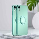 For iPhone XR Electroplated Frosted TPU Ring Holder Phone Case(Light Green) - 1